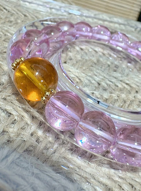 上岸紫水水手链女黄水水串