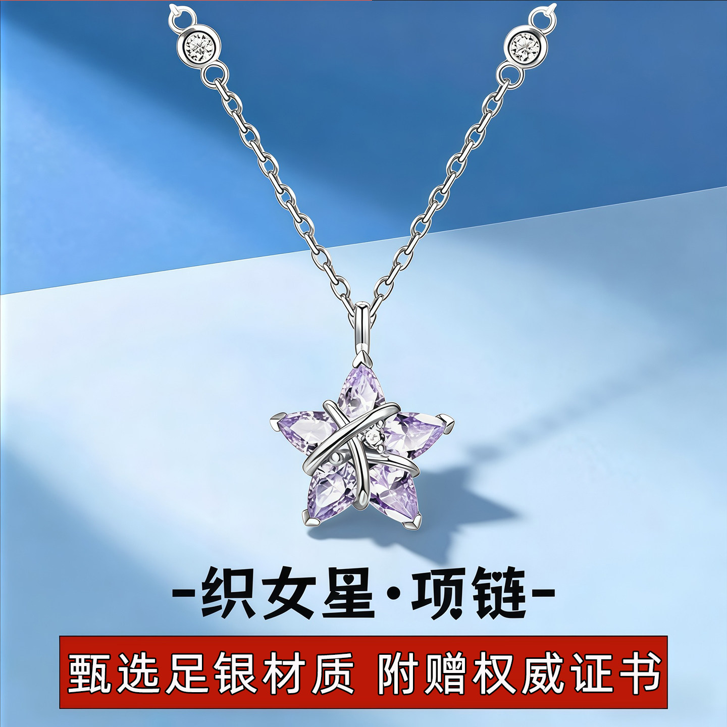 织女星S999足银锁骨链女友礼物图片