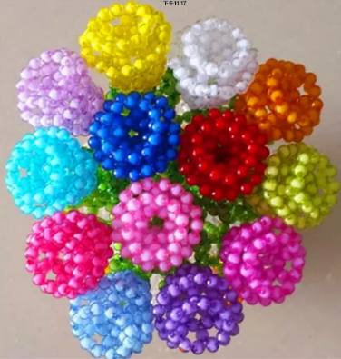 珠子玫瑰花成品diy手工串珠玫瑰花成品包邮 材料包 双层花买15送1