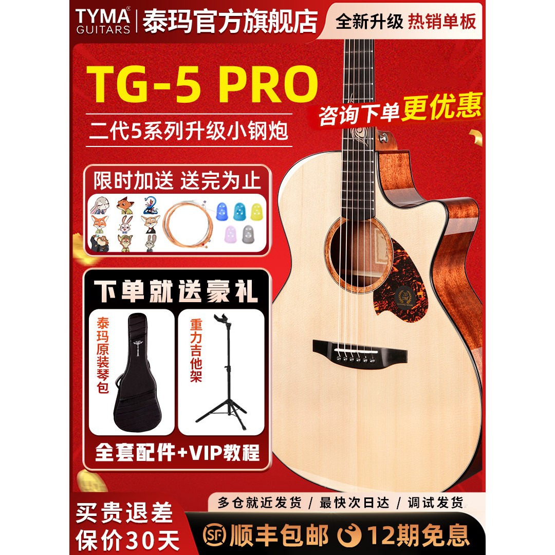 泰玛吉他TG5Pro雀影单板初学