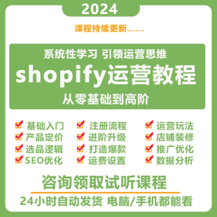 2024Shopify最新运营教程外贸自建站独立站搭建培训视频教学课程