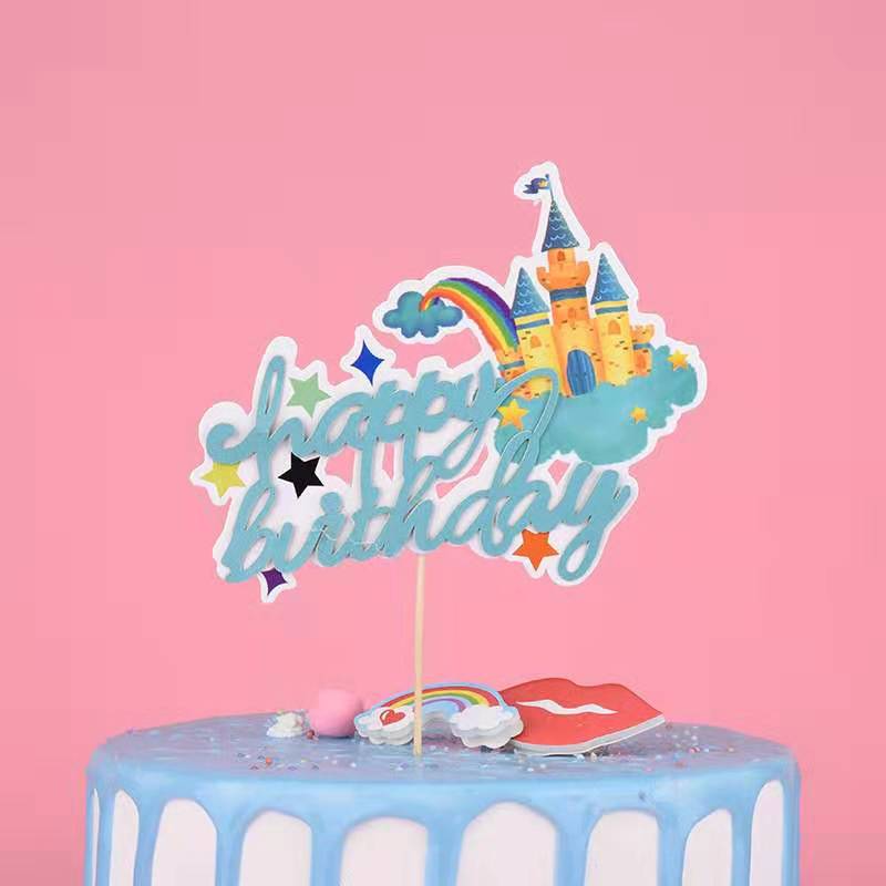 生日蛋糕插牌蛋糕装饰城堡插件