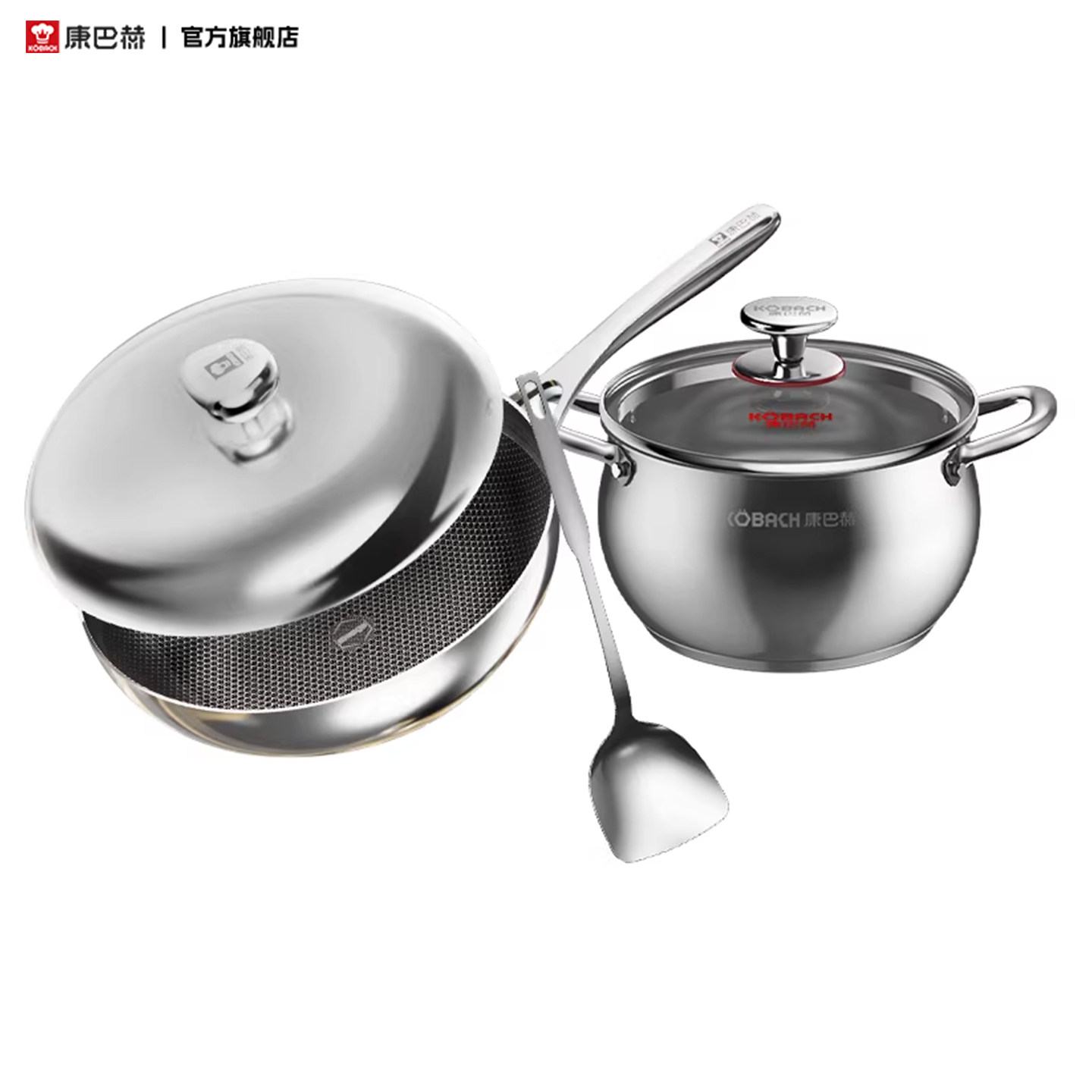 【特惠】康巴赫不锈钢炒锅蜂窝不粘锅家用炒锅电磁炉燃气灶炒菜锅,厨房/烹饪用具,炒锅,淘宝优惠券,粉丝福利购,淘宝优惠卷