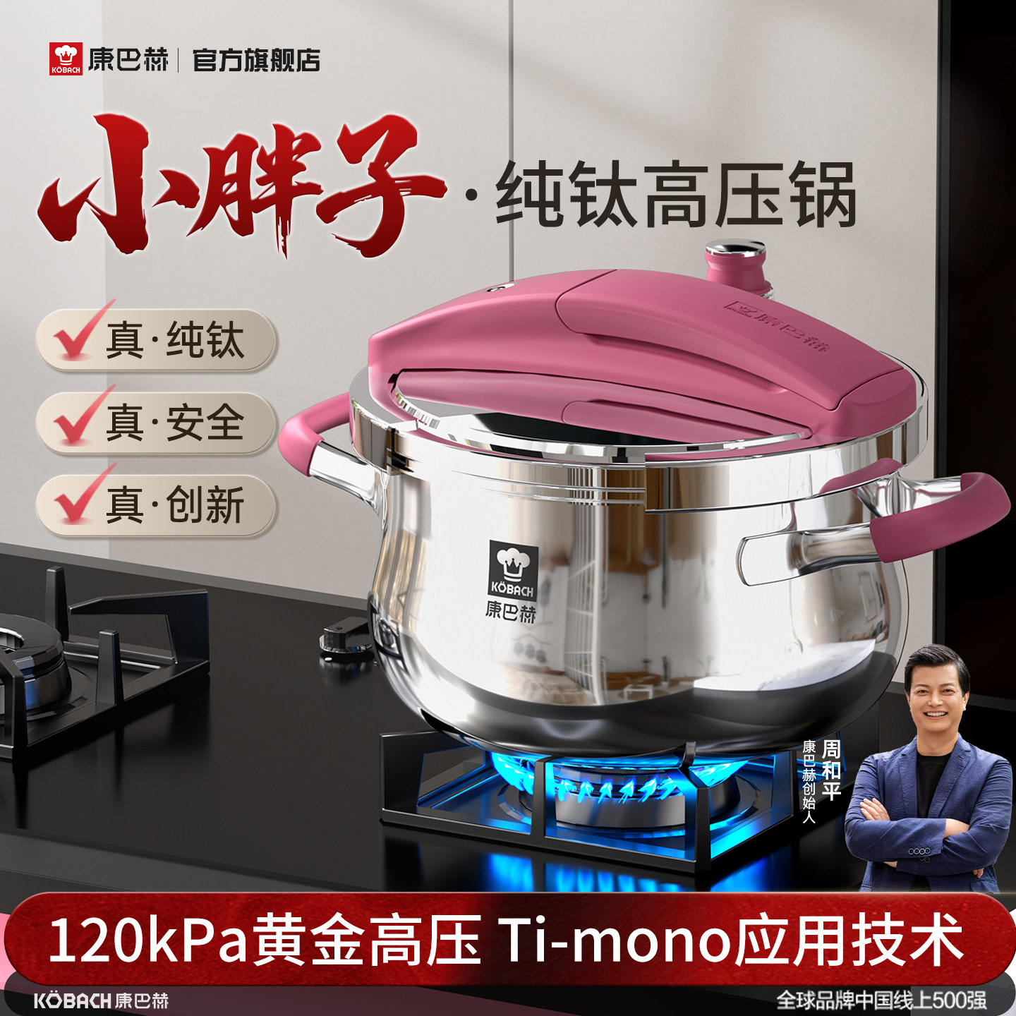 康巴赫纯钛家用高压锅