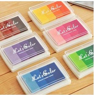 19包邮可爱彩色大印泥印台 渐变色印泥 印章伴侣婚礼签到 多色选