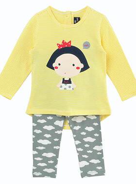 韩版女童长袖纯棉秋衣裤家居服