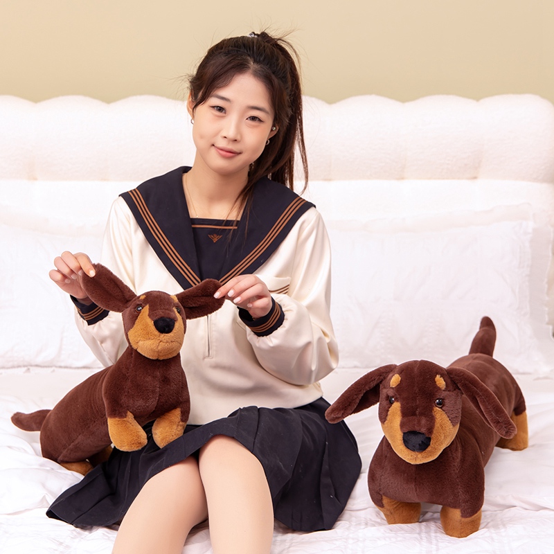 日本otto奥拓托腊肠犬狗玩偶趴趴狗睡觉抱枕毛绒布娃娃生日礼物