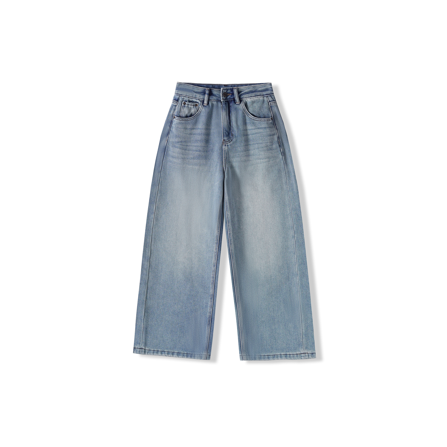 【大晶粉丝专享】冬季水洗牛仔植绒九分直筒裤LYMKYY-K8793