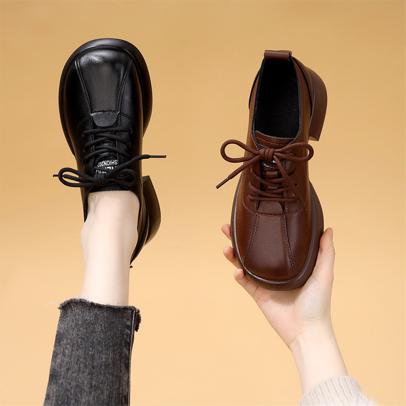 复古平底乐福鞋女2026年春秋新款百搭软底短靴舒适轻便圆头小皮鞋,女鞋,乐福鞋（豆豆鞋）,淘宝优惠券,粉丝福利购,淘宝优惠卷