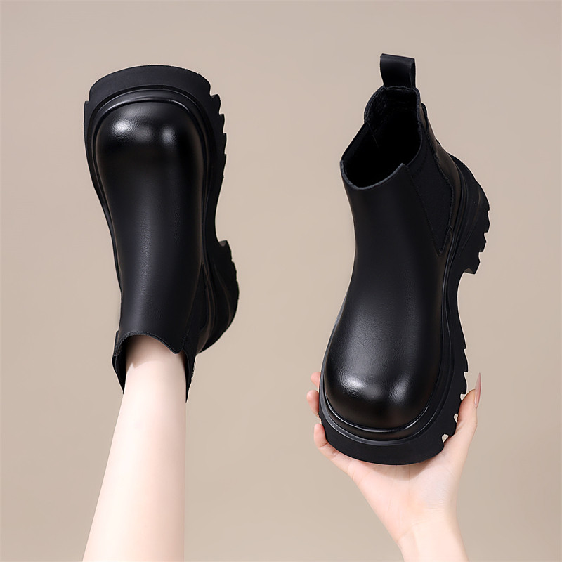 韩版厚底切尔西短靴女2025年秋冬新款增高加绒保暖短靴不累脚短靴,女鞋,马丁靴,淘宝优惠券,粉丝福利购,淘宝优惠卷