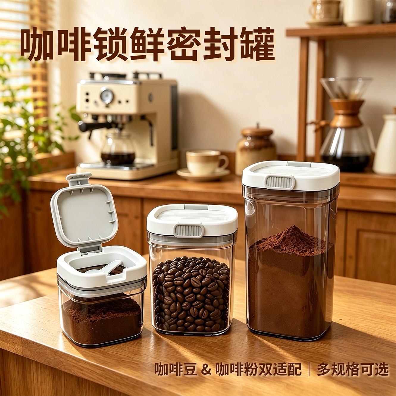 咖啡豆咖啡粉带盖密封罐便携外出茶叶奶粉分装盒食品级塑料奶粉罐图片