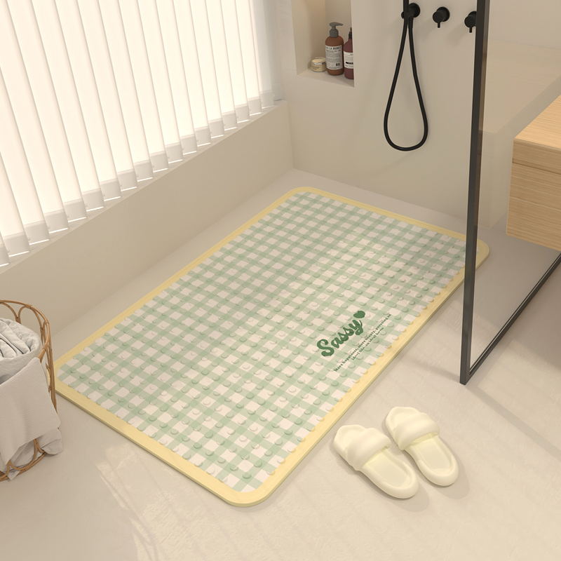 简约浴室防滑淋浴间吸盘垫卡通简约PVC地垫环保无味卫生间脚垫