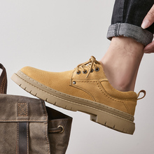 45码46码英伦马丁靴男秋季真皮温州低帮工装透气大码休闲翻毛皮鞋