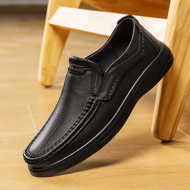 皮鞋男2026新款春季真皮透气商务驾车休闲鞋一脚蹬懒人软底爸爸鞋,流行男鞋,休闲皮鞋,淘宝优惠券,粉丝福利购,淘宝优惠卷