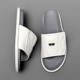 魔术贴真皮拖鞋 一字拖潮 高端外穿防滑耐磨白色男士 男2025新款 夏季