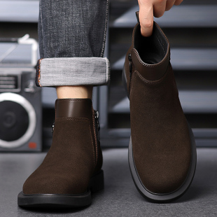 英伦风短靴反绒皮靴中帮男靴子 新款 切尔西靴男士 马丁靴2025秋冬季