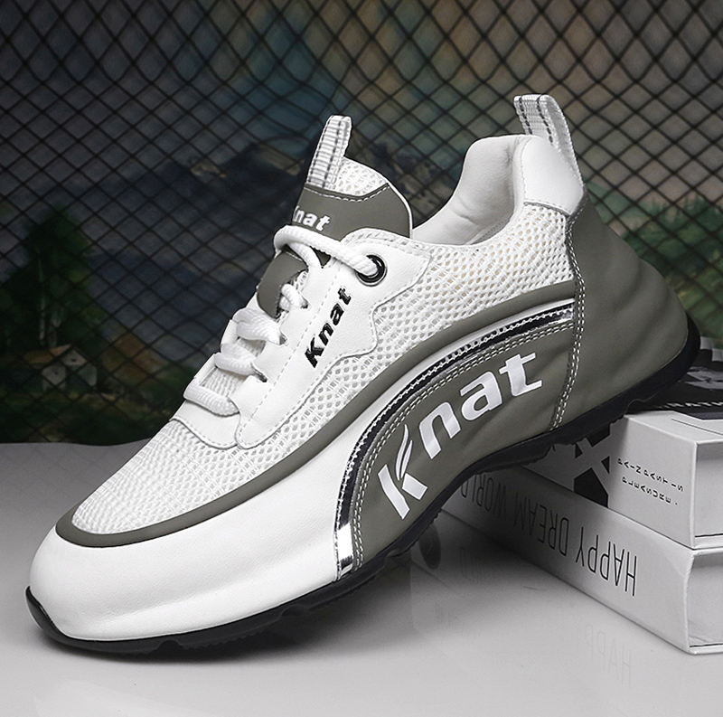 老爹鞋2025春季真皮薄款透气网面