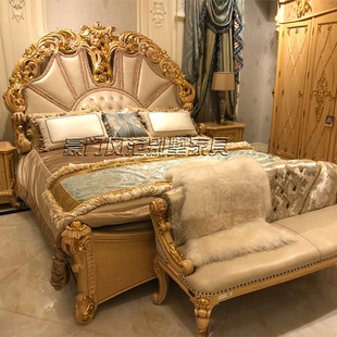 全实木雕刻奢华双人床法式 欧式 宫廷意大利别墅公主床婚床豪门定制