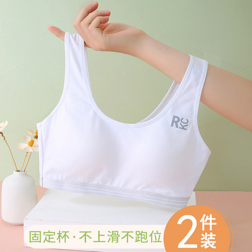 少女内衣固定杯纯棉小背心发育期