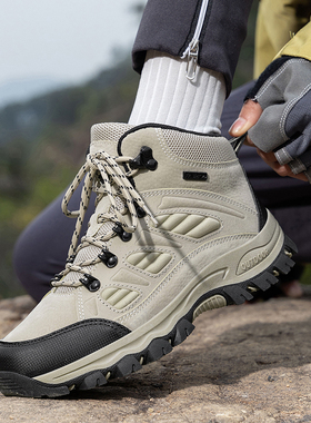 ABC EUEU男鞋秋季情侣高帮鞋男户外登山鞋女徒步鞋防水防滑旅游鞋