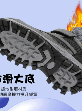 ABC/EUEU男童棉鞋冬季加绒加厚大棉鞋保暖防滑男孩雪地靴儿童棉鞋