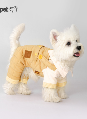 Hoopet狗狗衣服秋冬中小型犬比熊泰迪四脚衣保暖冬衣小狗外出冬装