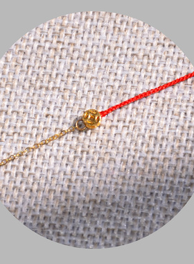 幸运小红绳手链女足金18k金币