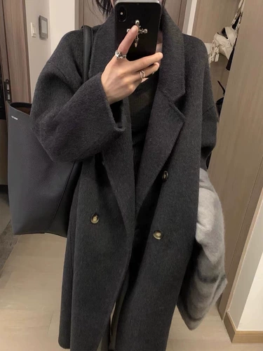 Двусторонное шерстяное зимнее шерстяное пальто, премиум класс, подходит для подростков