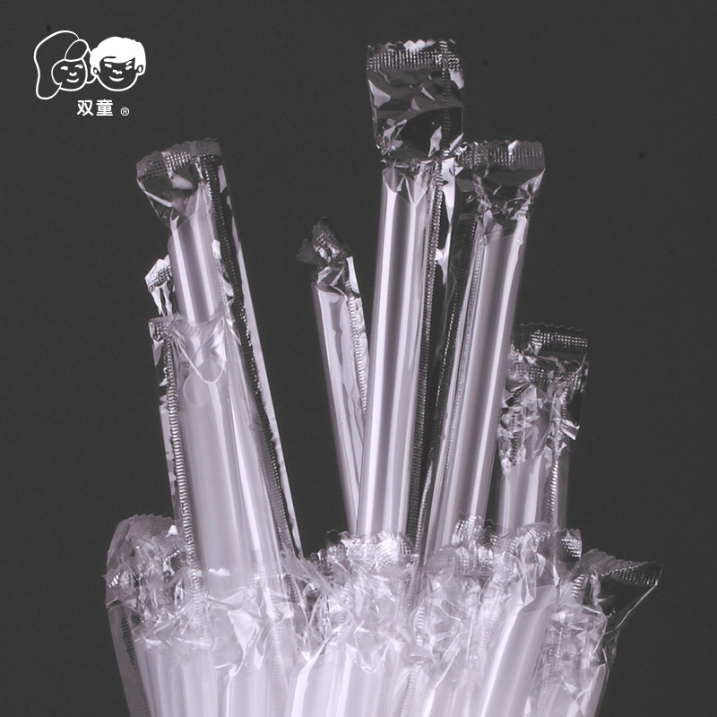双童直销一次性单支尖头稀饭吸管
