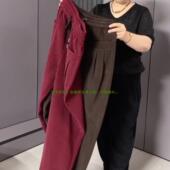 加厚保暖条绒裤 时尚 2024冬季 大码 新款 韩版 松紧腰洋气显瘦休闲裤 女