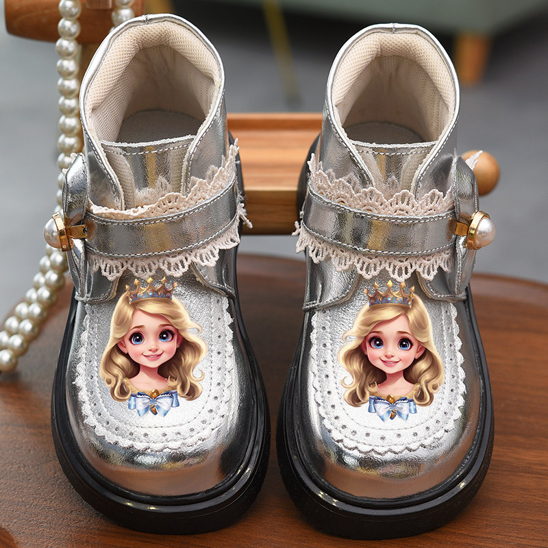 女童短靴真皮马丁靴小女孩靴子软底公主童靴2025秋季新款儿童皮靴