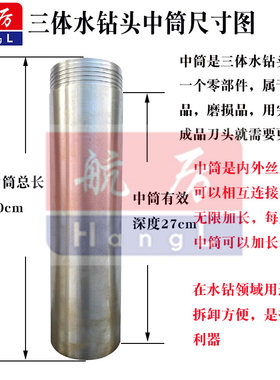 三体分体钻水钻头航厉可加长