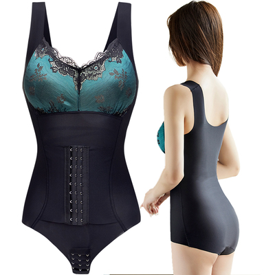 婷美塑身连体衣带胸垫免穿内衣