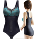 婷美塑形正品 塑身连体衣带胸垫免穿内衣收腹加强版 排扣调节收肚子