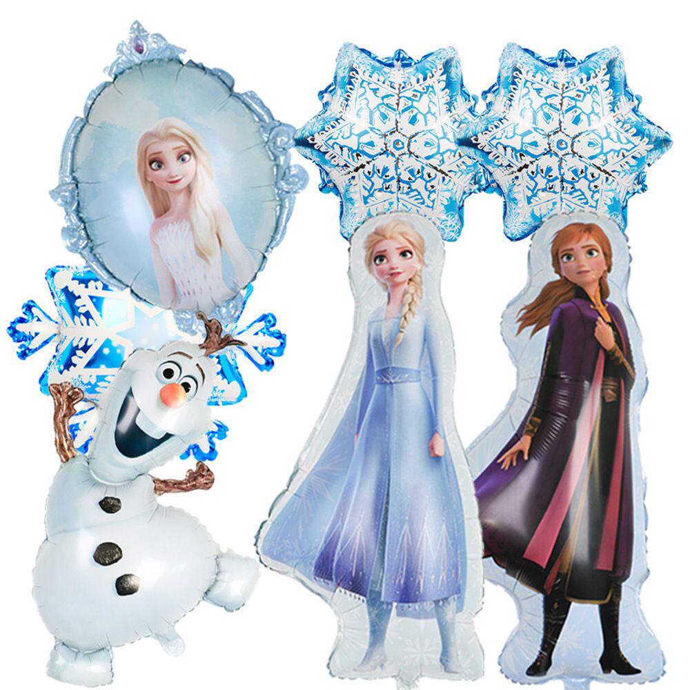 冰雪奇缘生日气球套装艾莎安娜雪宝雪花儿童生日派对铝膜气球