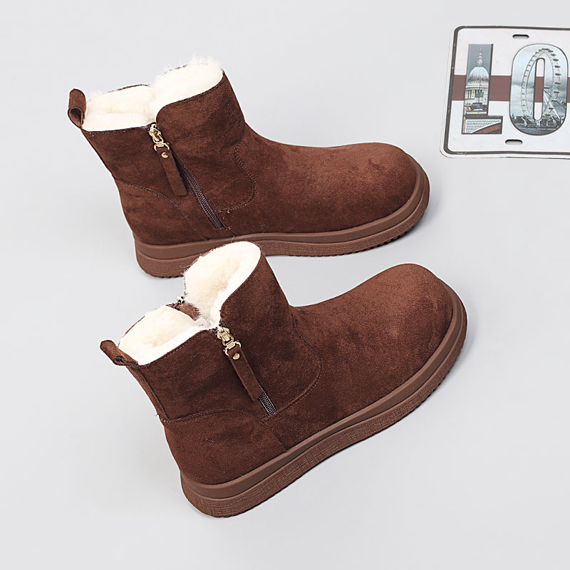 胖mm鞋宽胖脚棉靴41-43大码女鞋2025冬季新款时尚百搭加厚雪地靴