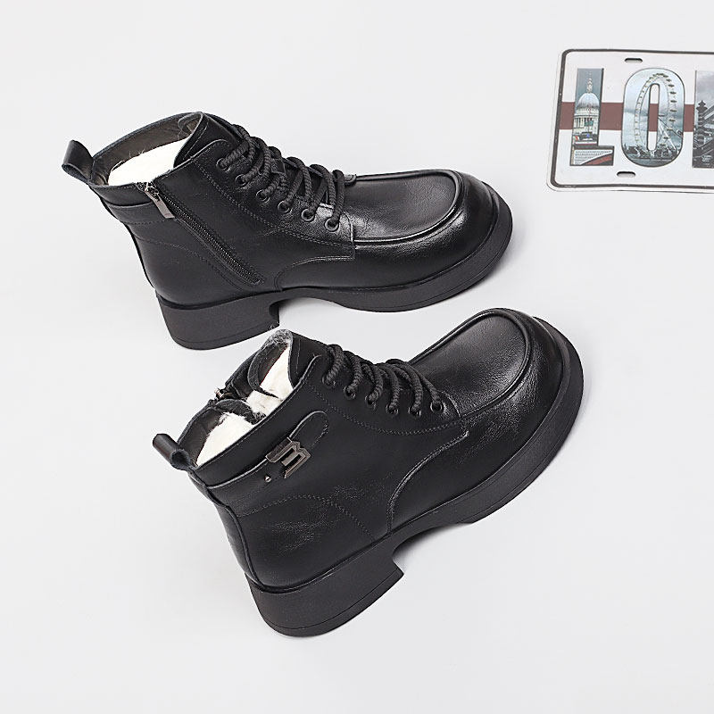 加大码女鞋41-43脚宽胖肥2025冬舒适棉靴时尚百搭休闲加绒马丁靴,女鞋,马丁靴,淘宝优惠券,粉丝福利购,淘宝优惠卷