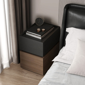 超窄实木床头柜简约现代迷你夹缝黑橡木卧室轻奢床边小型储物柜子