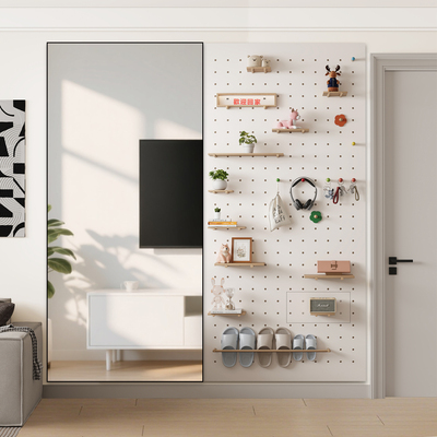 客厅玄关穿衣镜子一体组合实木