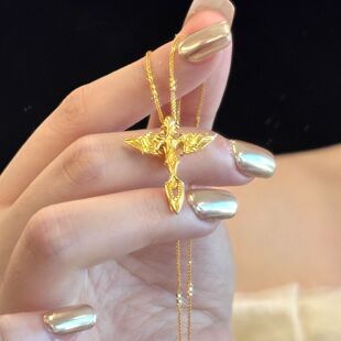 【权杖飞马】2026新款双翼骏马吊坠金色项链生肖马年配饰毛衣链女