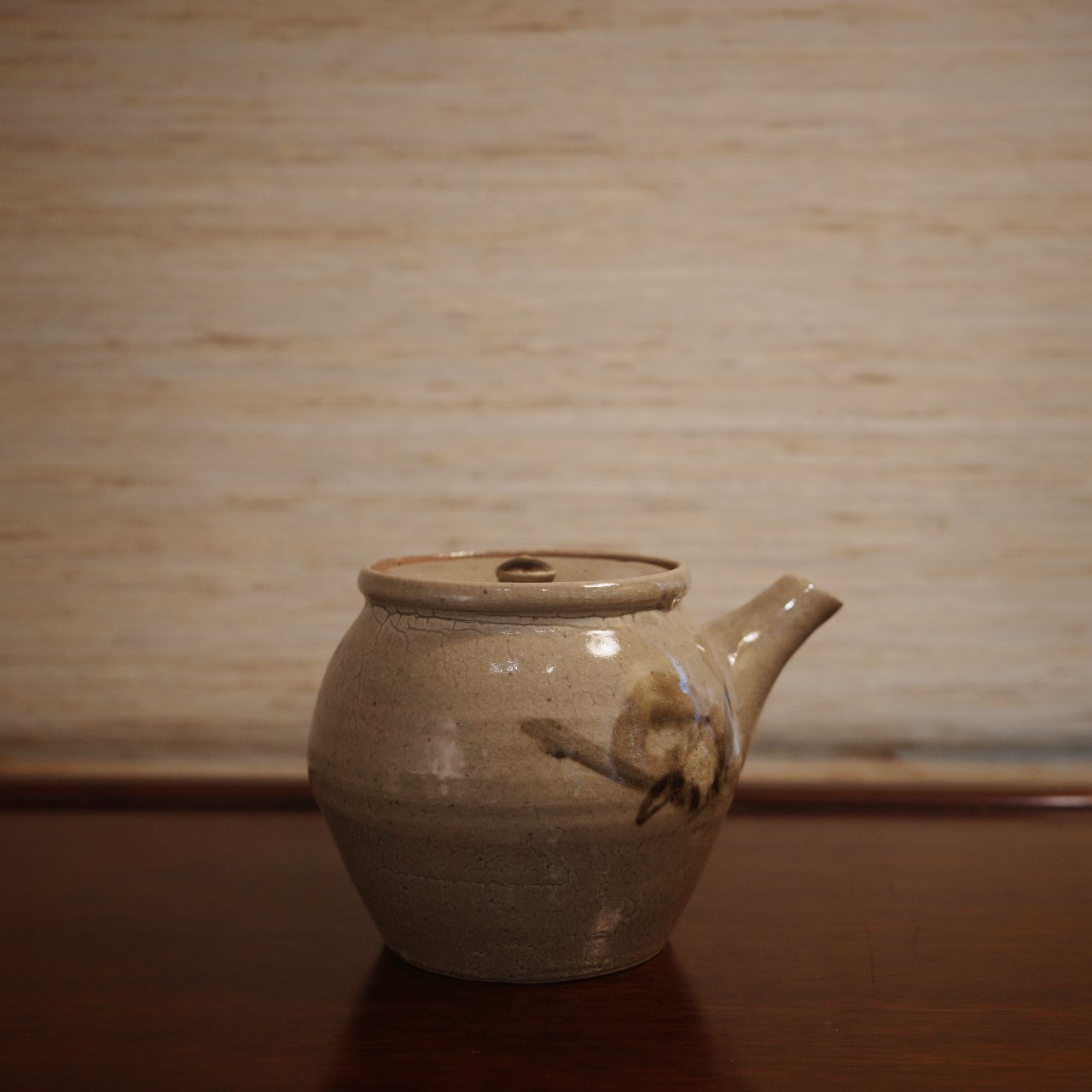 日本回流唐津烧茶器手作朱泥侧把急须壶手绘茶杯小酒杯日式紫砂壶