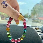 佩玺珠宝碧玺手链天然钛晶紫锂辉海蓝宝草莓晶月光超七红纹手串