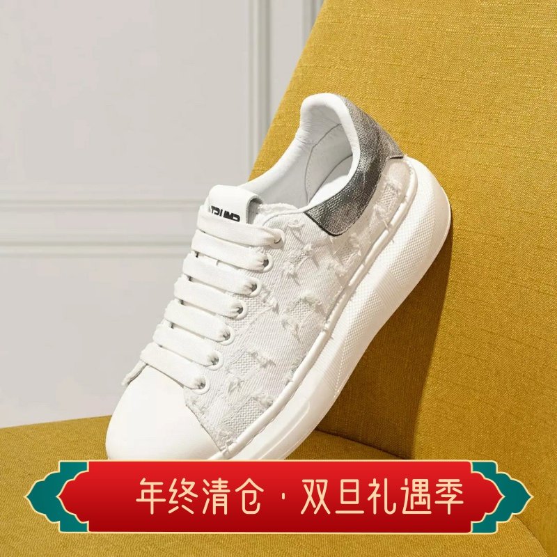 TRUMPPIPE名人烟斗男鞋25新款夏透气板鞋厚底增高休闲鞋男小白鞋