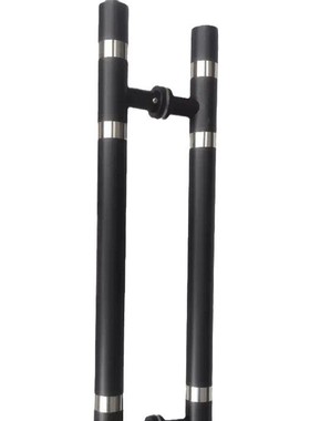 120cmX80cm孔 圆管黑色玻璃门木门酒店公寓KTV会所舞厅大拉手把手