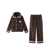 小西专享 颗粒绒KT豹纹睡衣