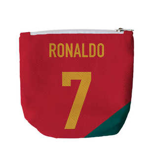 C罗零钱包葡萄牙球星周边CR7来图定制印花拉链手机布艺便携卡包小