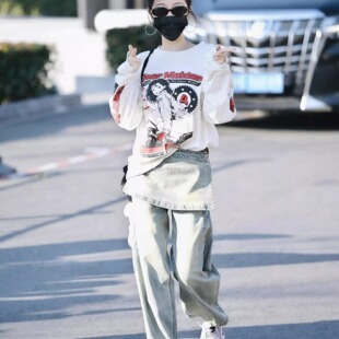 长袖 Muse 动漫少女宽松白色女春季 26SS虞书欣同款 T恤 Vibe