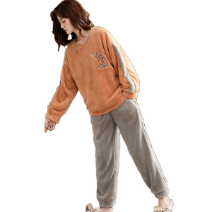 睡衣女冬季珊瑚绒加厚加绒保暖秋冬法兰绒韩版女士冬款家居服套装