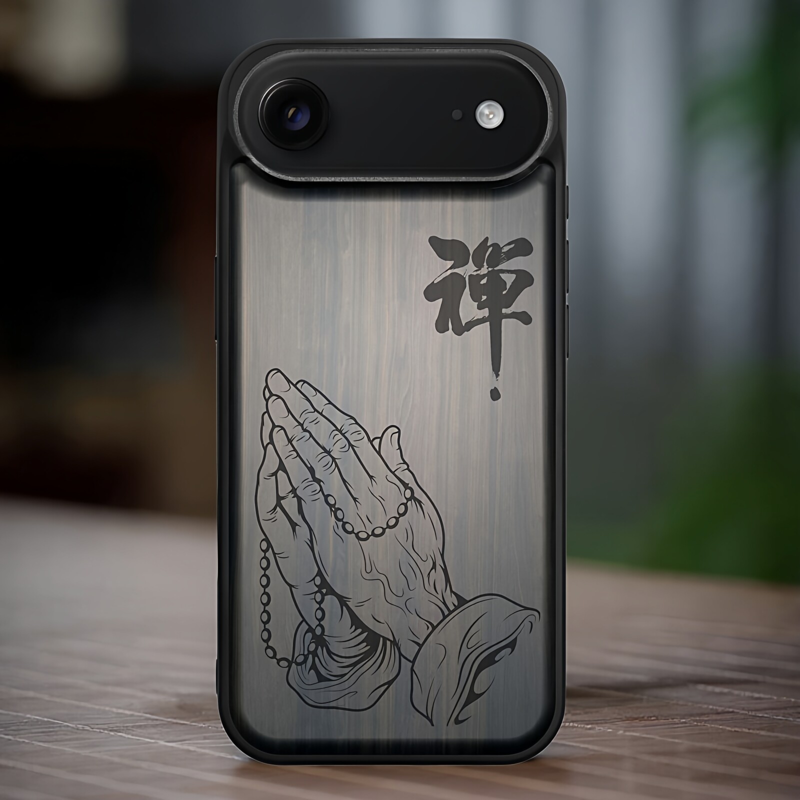 佛手iPhone Air木质手机壳苹果17pro max防摔保护壳16e复古中国风15plus黑檀雕刻定制礼物送同学朋友新款适用