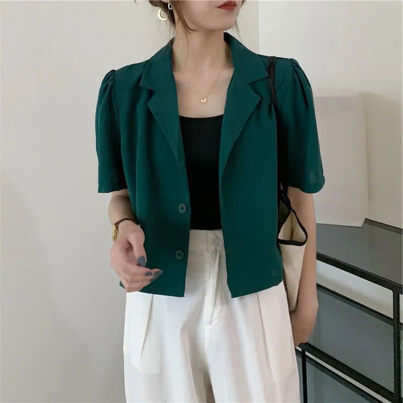 雪纺衬衫短款夏季小西服上衣外套图片